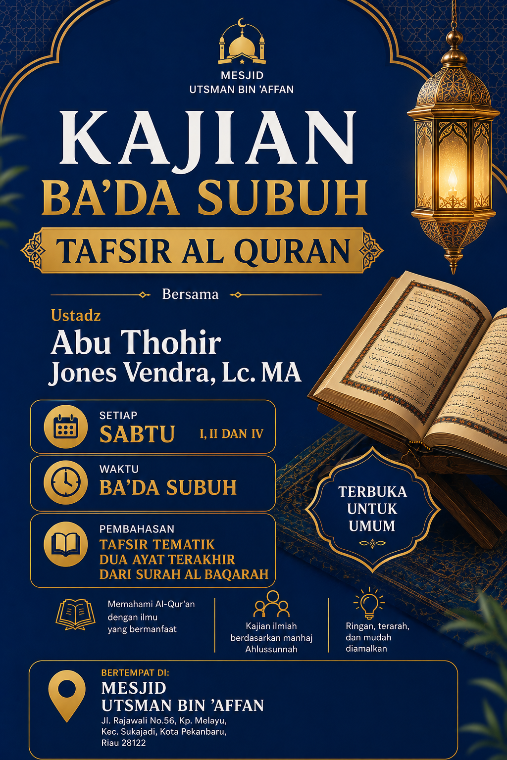 Poster Tafsir Tematik: Dua Ayat Terakhir Surah al-Baqarah
