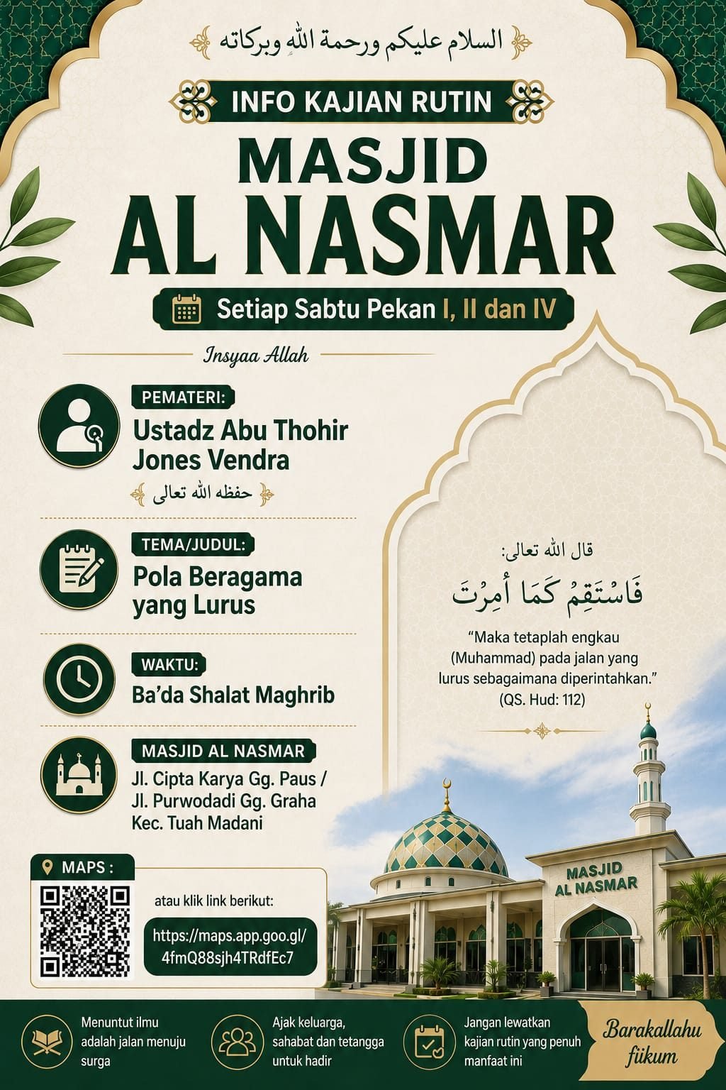 Poster Pola Beragama yang Lurus